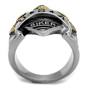 TK2327 - Two-Tone IP Gold (Ion Plating) Stainless Steel Ring with Epoxy  in Jet
