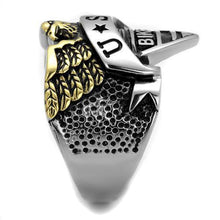 Load image into Gallery viewer, TK2327 - Two-Tone IP Gold (Ion Plating) Stainless Steel Ring with Epoxy  in Jet