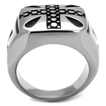 Load image into Gallery viewer, TK2331 - High polished (no plating) Stainless Steel Ring with Epoxy  in Jet