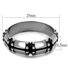 Load image into Gallery viewer, TK2342 - High polished (no plating) Stainless Steel Ring with Epoxy  in Jet