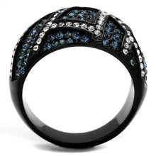 Load image into Gallery viewer, TK2353 - IP Black(Ion Plating) Stainless Steel Ring with Top Grade Crystal  in Montana