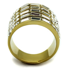Load image into Gallery viewer, TK2362 - IP Gold(Ion Plating) Stainless Steel Ring with Top Grade Crystal  in Clear