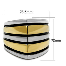 Load image into Gallery viewer, TK2367 - Two-Tone IP Gold (Ion Plating) Stainless Steel Ring with Epoxy  in Jet