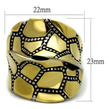 Load image into Gallery viewer, TK2368 - Two-Tone IP Gold (Ion Plating) Stainless Steel Ring with Epoxy  in Jet