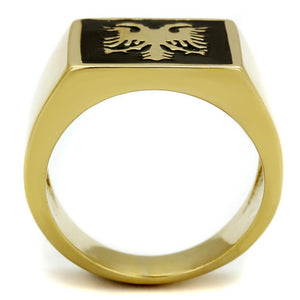 TK2373 - IP Gold(Ion Plating) Stainless Steel Ring with Epoxy  in Jet