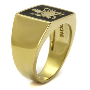 TK2373 - IP Gold(Ion Plating) Stainless Steel Ring with Epoxy  in Jet
