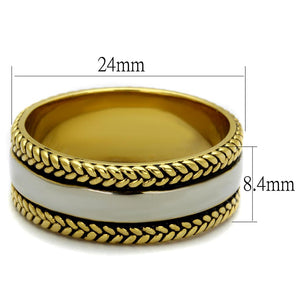 TK2375 - Two-Tone IP Gold (Ion Plating) Stainless Steel Ring with Epoxy  in Jet