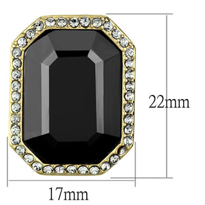 TK2378 - IP Gold(Ion Plating) Stainless Steel Earrings with Top Grade Crystal  in Hematite