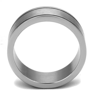 TK2389 - High polished (no plating) Stainless Steel Ring with Epoxy  in Jet
