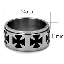Load image into Gallery viewer, TK2391 - High polished (no plating) Stainless Steel Ring with Epoxy  in Jet