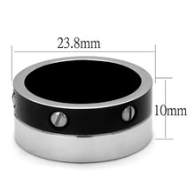 Load image into Gallery viewer, TK2397 - Two-Tone IP Black (Ion Plating) Stainless Steel Ring with No Stone