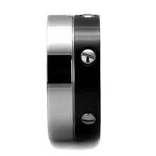 Load image into Gallery viewer, TK2397 - Two-Tone IP Black (Ion Plating) Stainless Steel Ring with No Stone