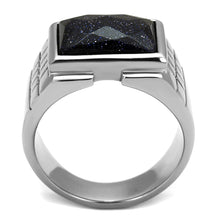 Load image into Gallery viewer, TK2399 - High polished (no plating) Stainless Steel Ring with Blue Sand  in Montana