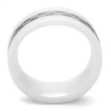 Load image into Gallery viewer, TK2403 - High polished (no plating) Stainless Steel Ring with Ceramic  in White