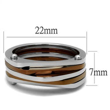 Load image into Gallery viewer, TK2404 - Two Tone IP Light Brown (IP Light coffee) Stainless Steel Ring with No Stone