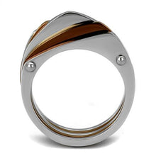 Load image into Gallery viewer, TK2404 - Two Tone IP Light Brown (IP Light coffee) Stainless Steel Ring with No Stone