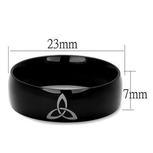 TK2408 - Two-Tone IP Black Stainless Steel Ring with No Stone