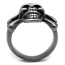 Load image into Gallery viewer, TK2416 - Antique Silver Stainless Steel Ring with Epoxy  in Jet