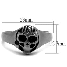 Load image into Gallery viewer, TK2417 - Antique Silver Stainless Steel Ring with Epoxy  in Jet