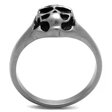 Load image into Gallery viewer, TK2417 - Antique Silver Stainless Steel Ring with Epoxy  in Jet