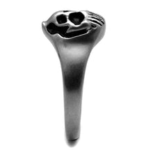 Load image into Gallery viewer, TK2417 - Antique Silver Stainless Steel Ring with Epoxy  in Jet
