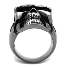 Load image into Gallery viewer, TK2419 - Antique Silver Stainless Steel Ring with Epoxy  in Jet