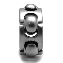 Load image into Gallery viewer, TK2421 - Antique Silver Stainless Steel Ring with Epoxy  in Jet