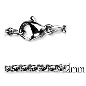 TK2425 - High polished (no plating) Stainless Steel Chain with No Stone