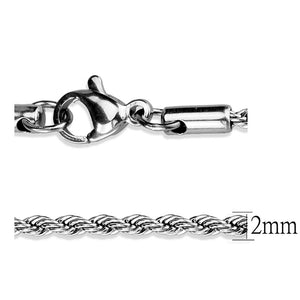 TK2426 - High polished (no plating) Stainless Steel Chain with No Stone