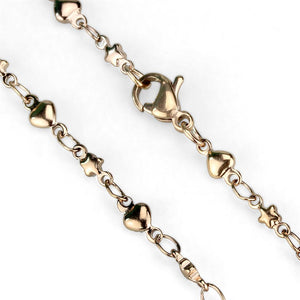 TK2427R - IP Rose Gold(Ion Plating) Stainless Steel Chain with No Stone