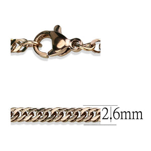 TK2429R - IP Rose Gold(Ion Plating) Stainless Steel Chain with No Stone