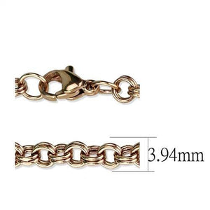 TK2438R - IP Rose Gold(Ion Plating) Stainless Steel Chain with No Stone