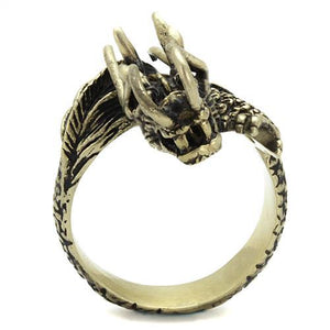 TK2444 - IP Antique Copper Stainless Steel Ring with Epoxy  in Jet