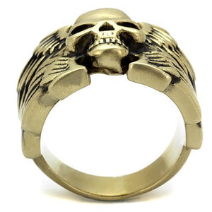 TK2445 - IP Antique Copper Stainless Steel Ring with Epoxy  in Jet