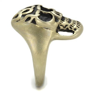 TK2450 - IP Antique Copper Stainless Steel Ring with Epoxy  in Jet