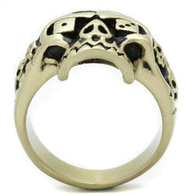 Load image into Gallery viewer, TK2452 - IP Antique Copper Stainless Steel Ring with Epoxy  in Jet