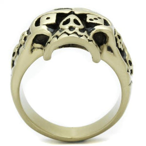 TK2452 - IP Antique Copper Stainless Steel Ring with Epoxy  in Jet
