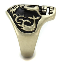 Load image into Gallery viewer, TK2454 - IP Antique Copper Stainless Steel Ring with Epoxy  in Jet