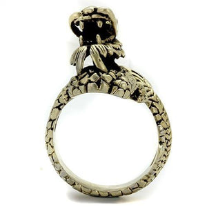 TK2458 - IP Antique Copper Stainless Steel Ring with Epoxy  in Jet
