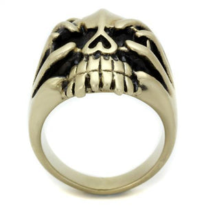 TK2463 - IP Antique Copper Stainless Steel Ring with Epoxy  in Jet