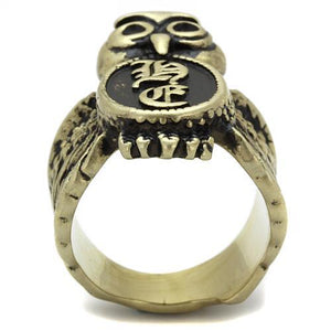 TK2465 - IP Antique Copper Stainless Steel Ring with Epoxy  in Jet