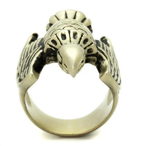 TK2466 - IP Antique Copper Stainless Steel Ring with Epoxy  in Jet
