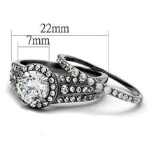 Load image into Gallery viewer, TK2476 - High polished (no plating) Stainless Steel Ring with AAA Grade CZ  in Clear