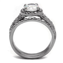 Load image into Gallery viewer, TK2476 - High polished (no plating) Stainless Steel Ring with AAA Grade CZ  in Clear