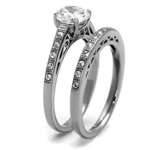 Load image into Gallery viewer, TK2477 - High polished (no plating) Stainless Steel Ring with AAA Grade CZ  in Clear