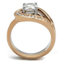 Load image into Gallery viewer, TK2479 - Two-Tone IP Rose Gold Stainless Steel Ring with AAA Grade CZ  in Clear