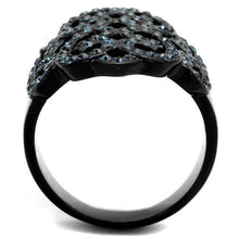 Load image into Gallery viewer, TK2481 - IP Black(Ion Plating) Stainless Steel Ring with Top Grade Crystal  in Montana