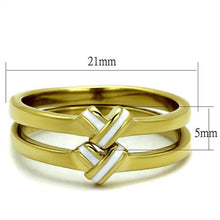 Load image into Gallery viewer, TK2494 - IP Gold(Ion Plating) Stainless Steel Ring with Epoxy  in White