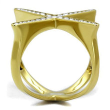 Load image into Gallery viewer, TK2497 - IP Gold(Ion Plating) Stainless Steel Ring with Top Grade Crystal  in Clear