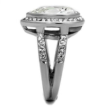 Load image into Gallery viewer, TK2504 - High polished (no plating) Stainless Steel Ring with Top Grade Crystal  in Clear